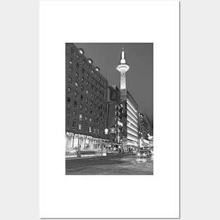 Hotel New Hankyo and Kyoto Tower in Kyoto Posters and Art